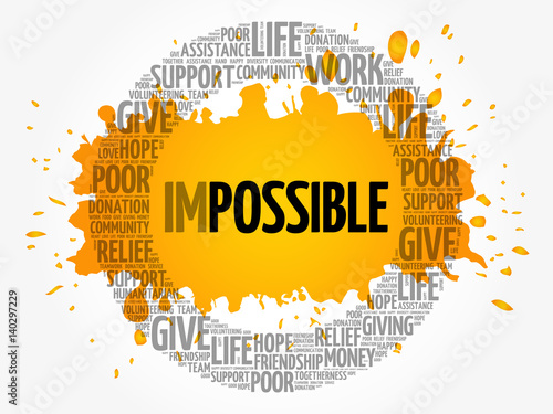 Impossible to Possible word cloud, business concept