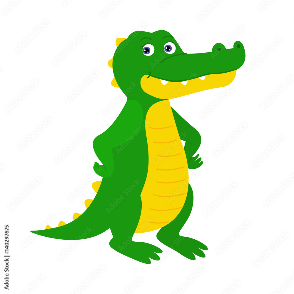 Fototapeta premium Funny yellow crocodile.