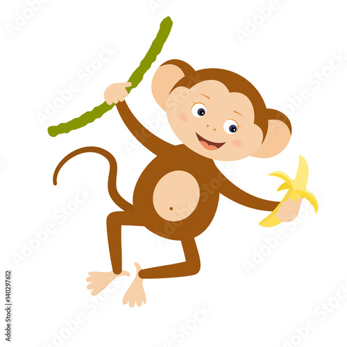 Funny monkey with banana
