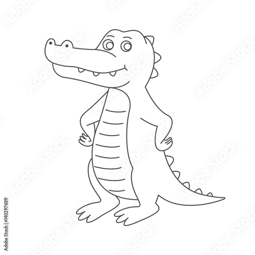 Crocodile for coloring book