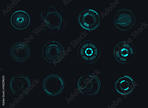 Hud futuristic template. light digital of technology design. vector stock.