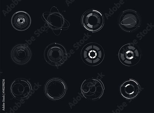 Hud futuristic template. light digital of technology design. vector stock.