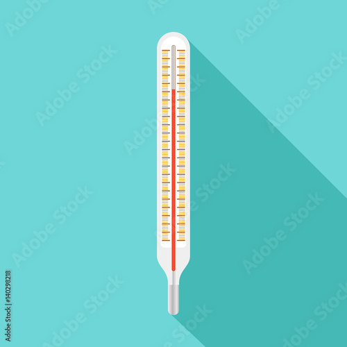 Vector illustration of glass medical thermometer