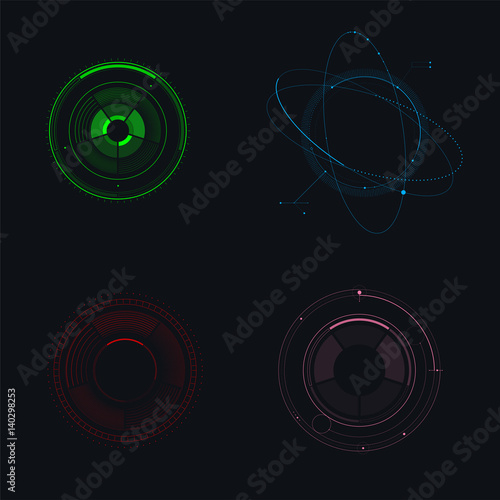 Hud futuristic template. light digital of technology design. vector stock.