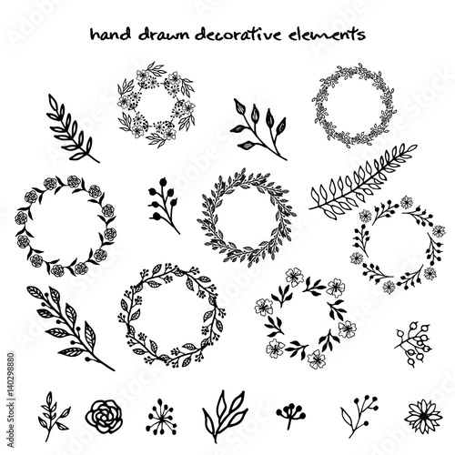 Hand drawn vector decorative elements
