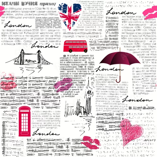 Tapety Vintage wzór Londynu