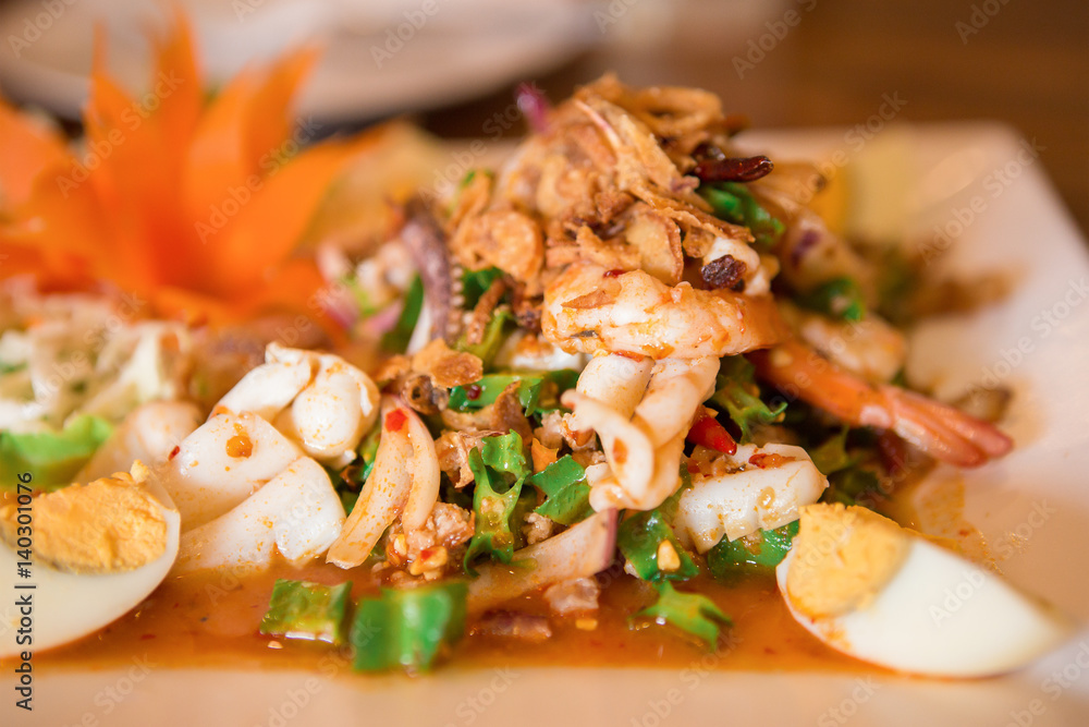 delicious spicy seafood of Thailand street food delicious spicy seafood of Thailand street food