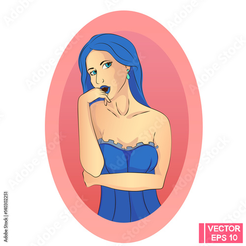 Beautiful girl in a blue corset