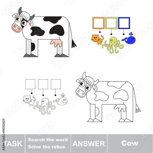 Search the hidden word, the simple educational kid game.