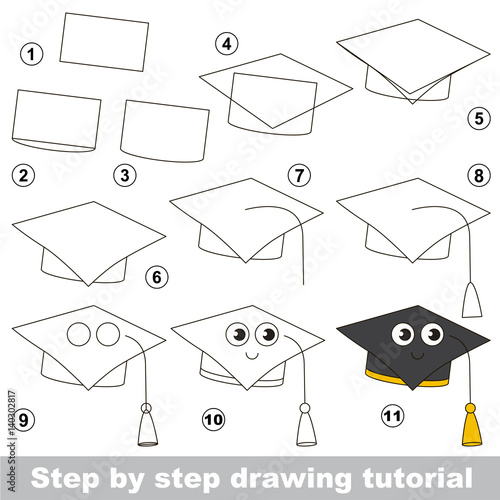 Simple kid educational game. Drawing tutorial.
