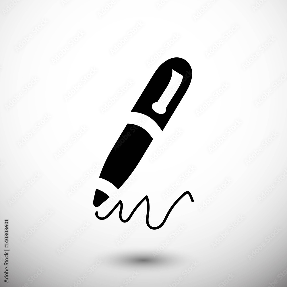 pen icon stock vector illustration flat design