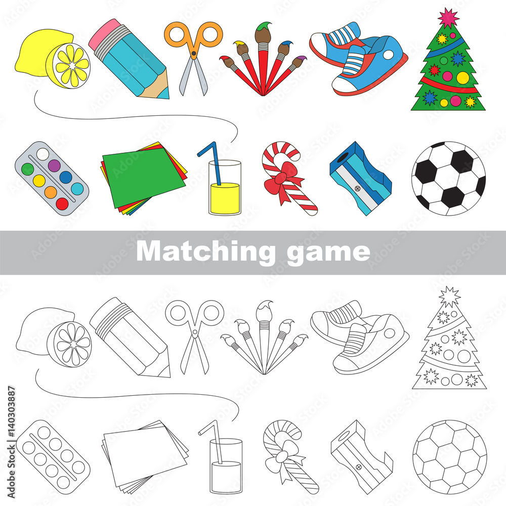 Find correct shadow for each object, the set game. Find correct shadow for each object, the set game.