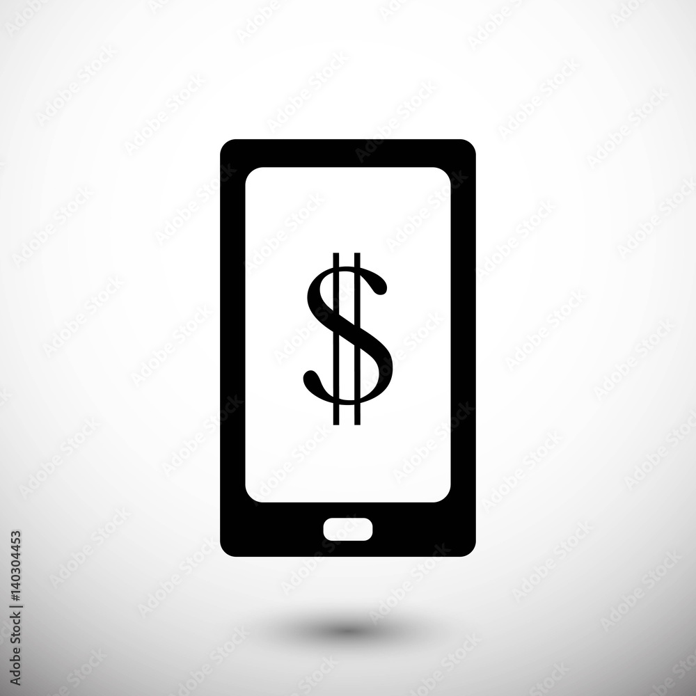 Smart phone with money dollars stock vector illustration flat design Smart phone with money dollars stock vector illustration flat design