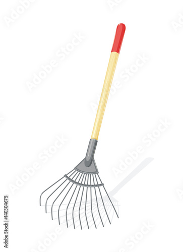 Garden rake Agriculture tool. Ground Cultivator. Housekeeping