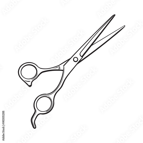 Scissors sketch hairdresser shears tool Royalty Free Vector