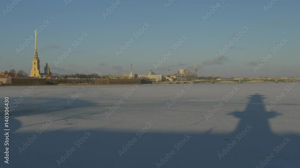 St. Petersburg in winter, the frozen river Neva St. Petersburg in winter, the frozen river Neva