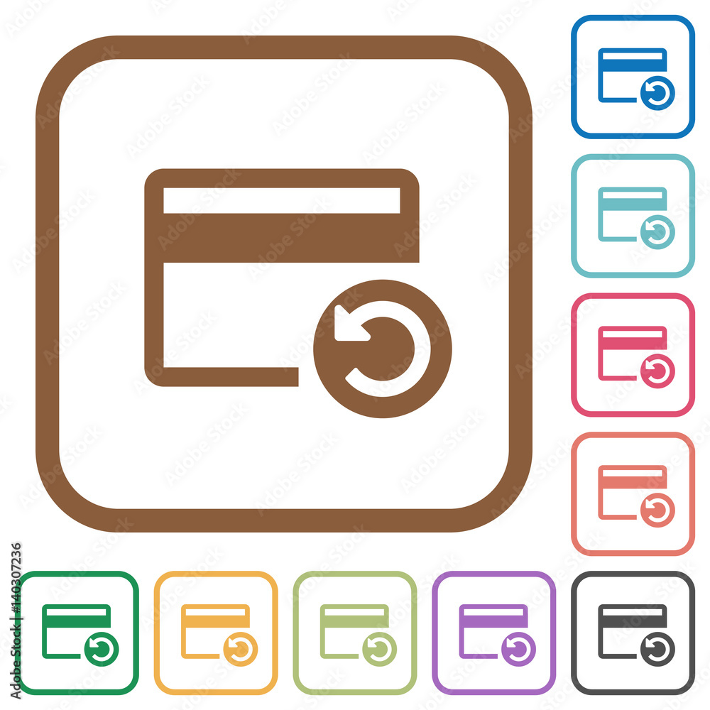 Undo credit card last operation simple icons Undo credit card last operation simple icons