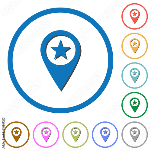 Free Download POI GPS map location icons with shadows and outlines - GFXLoad