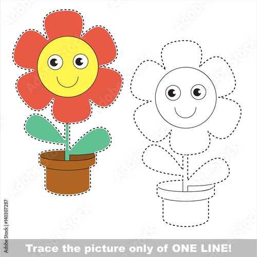 Page to be traced, kid tracing educational game.