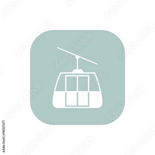 funicular icon isolated vector sign symbol on blue background. Transport elements. Can be used in logo, UI and web design