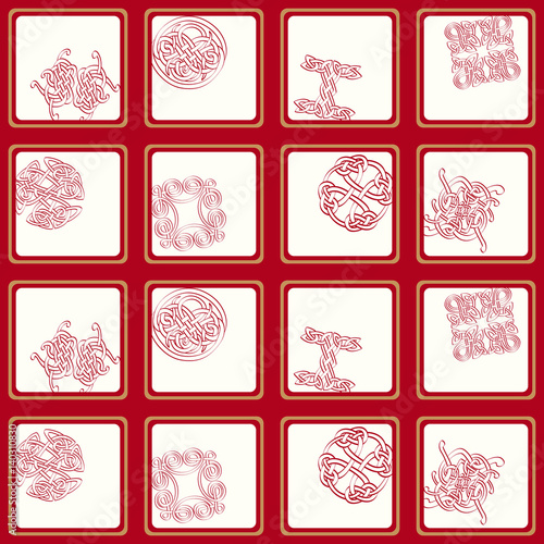 seamless pattern with Celtic art and ethnic ornaments for your design