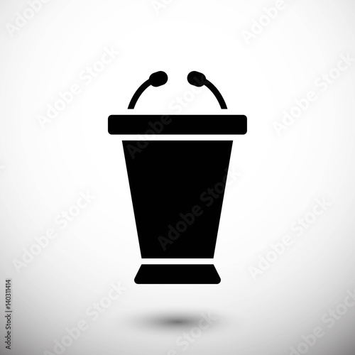 lectern with microphone icon stock vector illustration flat design