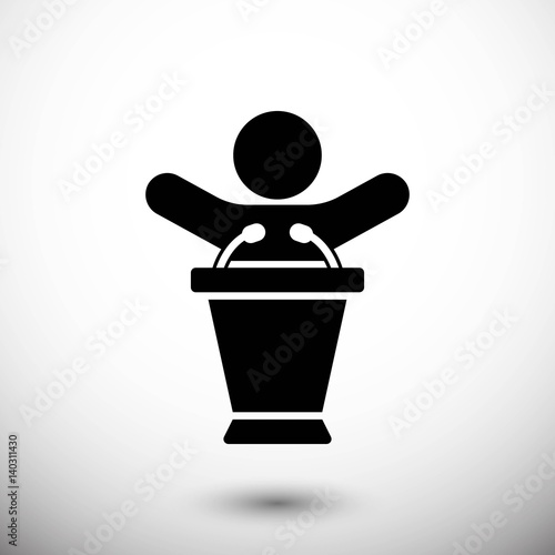 lectern with microphone icon stock vector illustration flat design