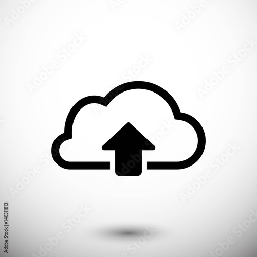 cloud upload icon stock vector illustration flat design