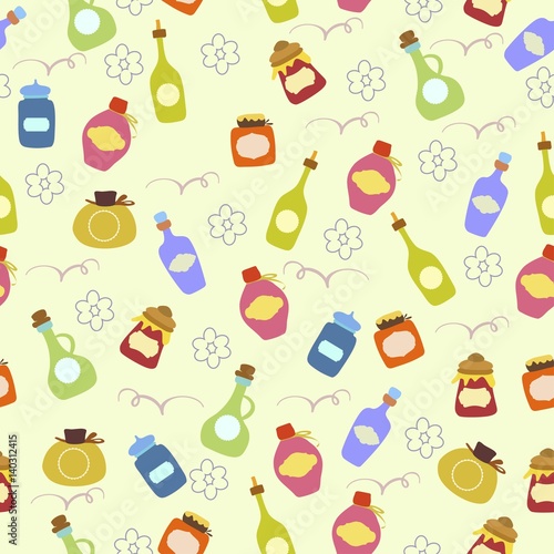 color background with jars