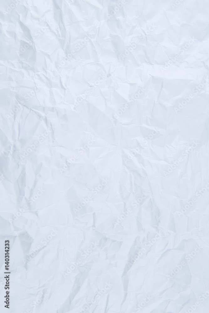 Fototapeta premium White creased paper background texture. Paper is wrinkled