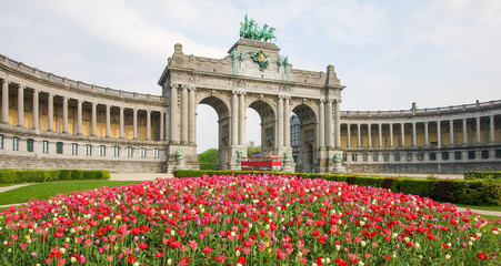 Handdoek met foto Brussel Jubelpark in de Europese wijk  © jorisvo