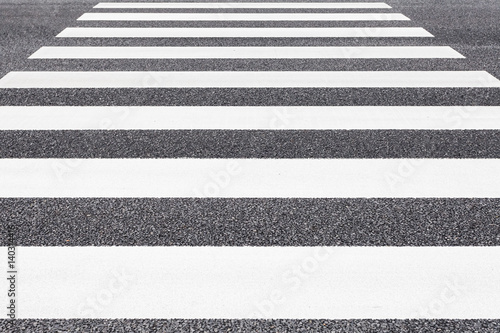 Close - up Zebra crossing pattern on city road