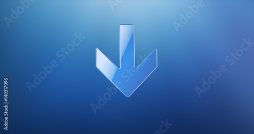 Wallpaper Mural Arrow Down Blue 3d Icon Torontodigital.ca