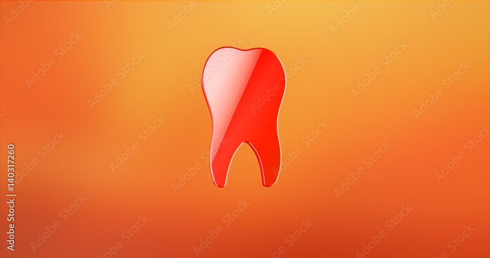 Tooth Red 3d Icon Tooth Red 3d Icon