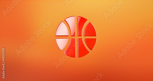Basketball Red 3d Icon