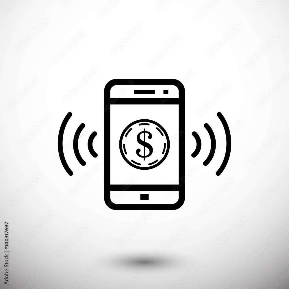 phone and money icon stock vector illustration flat design