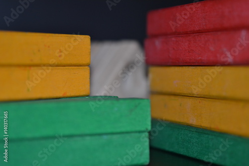 Colorful wooden toy blocks 