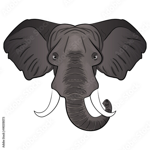 Elephant Cartoon head vector illustration