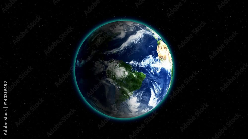 Realistic Earth Rotating on Black (Loop). Globe is centered in frame, with correct rotation in seamless loop. Texture map courtesy of NASA. Realistic Earth Rotating on Black (Loop). Globe is centered in frame, with correct rotation in seamless loop. Texture map courtesy of NASA.