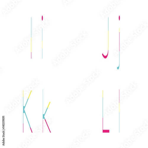 Letters I, J, K, L colored