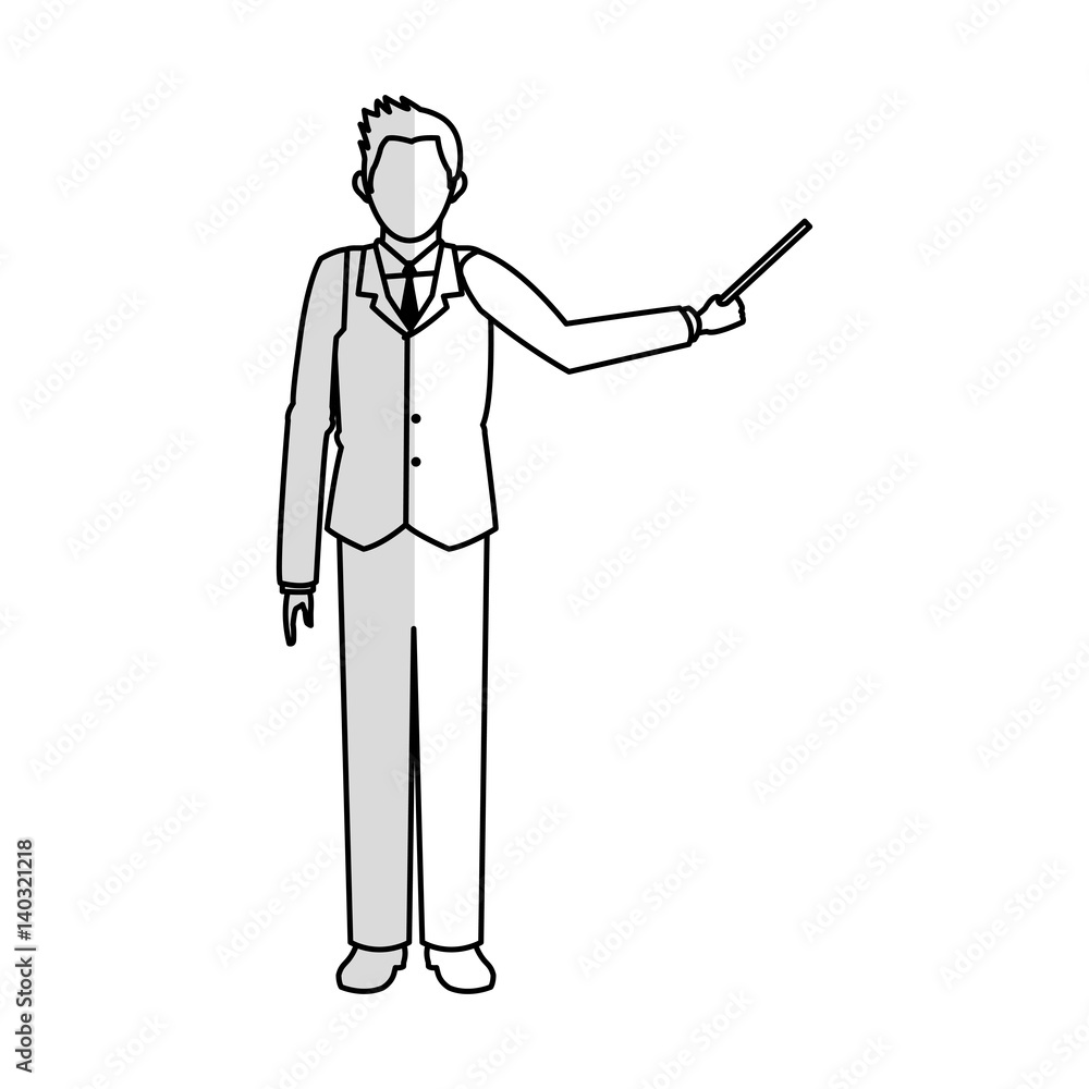businessman pointing with stick icon image vector illustration design businessman pointing with stick icon image vector illustration design