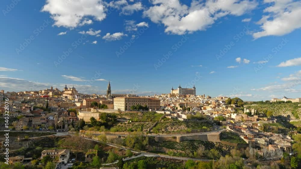 Toledo, Spain. Old town city skyline. Time lapse Toledo, Spain. Old town city skyline. Time lapse