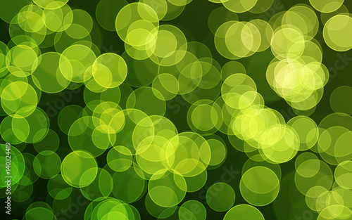 Green digital bokeh background, created by computer software
