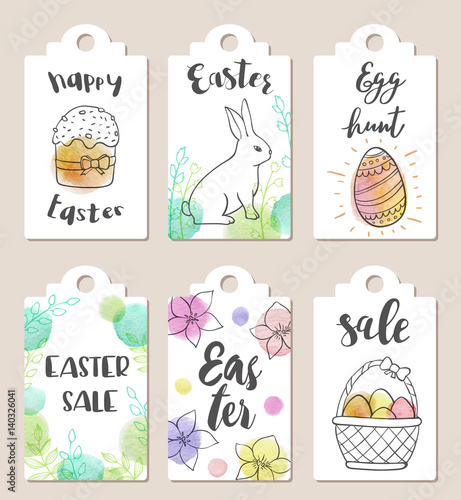 Set of Easter tags