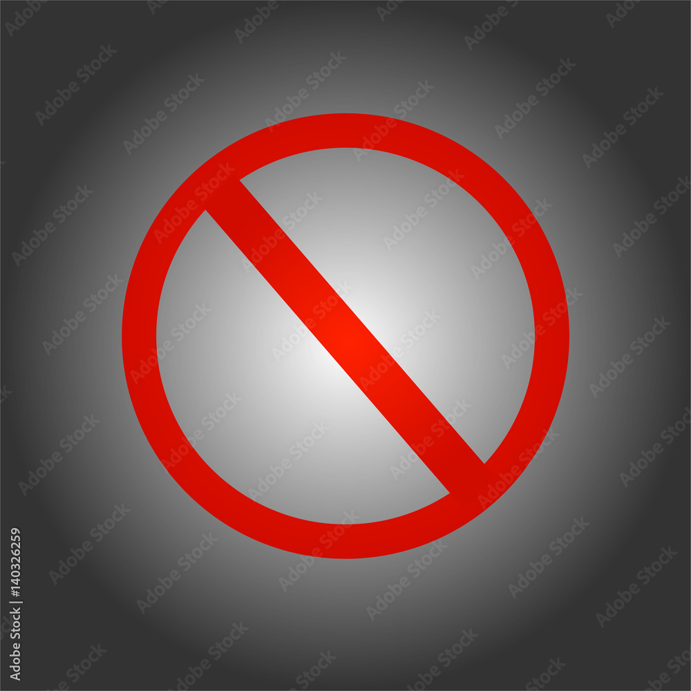 Forbidden red icon sign.