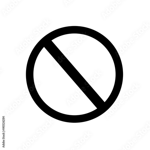 Forbidden blac vector icon. Isolated on white background.