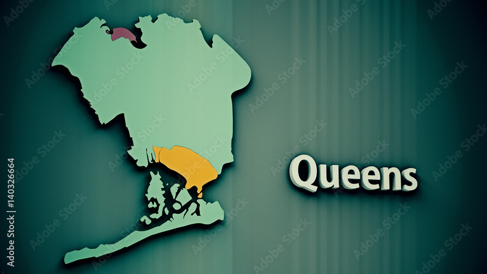 Obraz premium Queens Map Shape