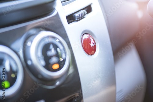 Road Accident, Car Emergency Light Button, Inside the car