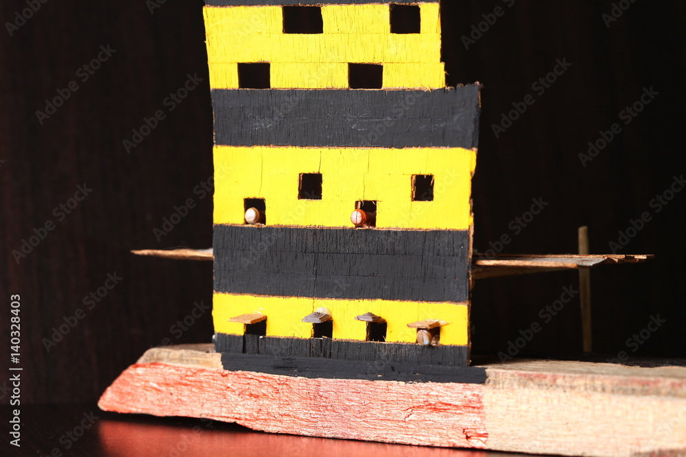 Scratch build ship model made from wood. Stock Photo | Adobe Stock