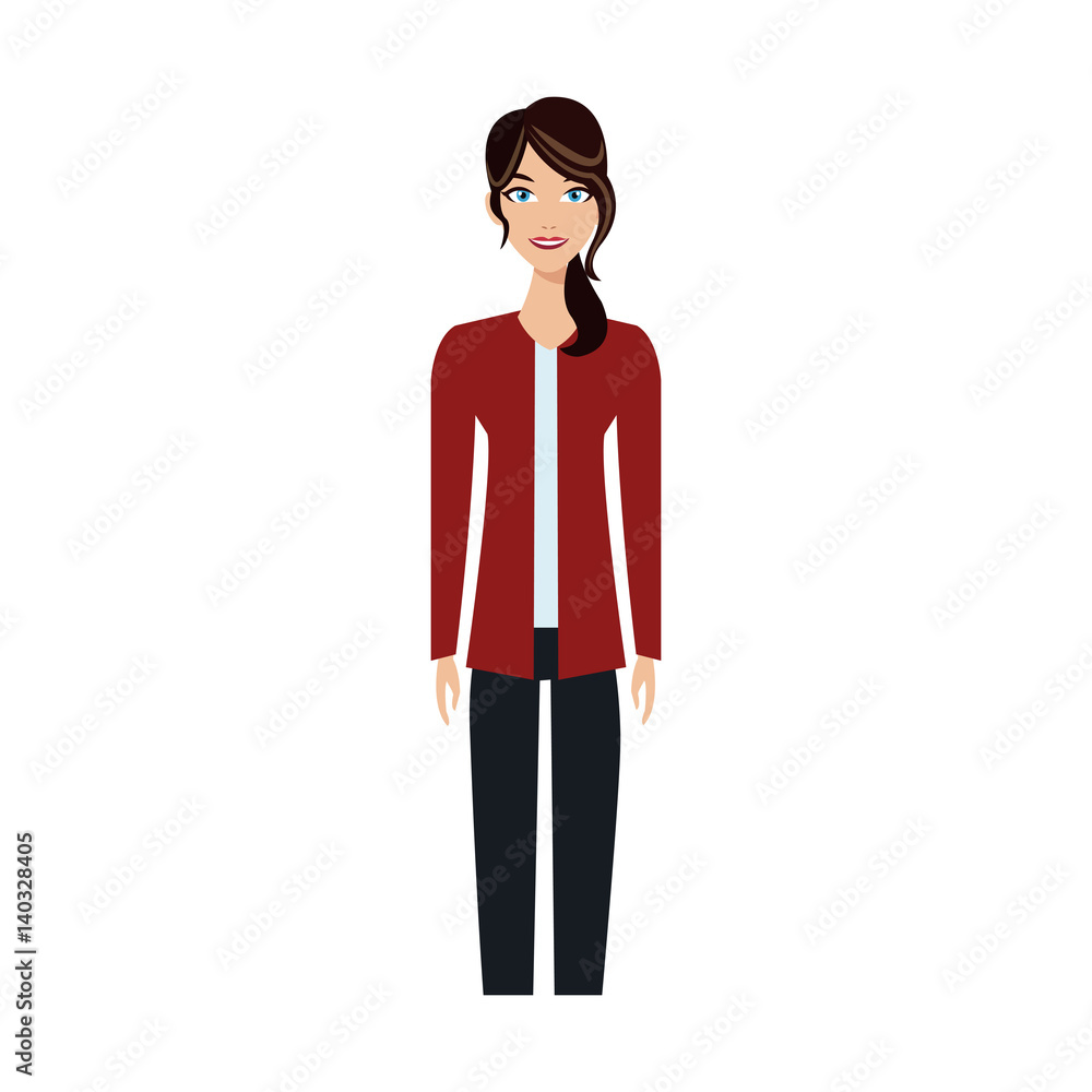 handsome woman cartoon icon over white background. colorful design. vector illustration handsome woman cartoon icon over white background. colorful design. vector illustration